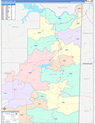 Le Flore County Wall Map Color Cast Style